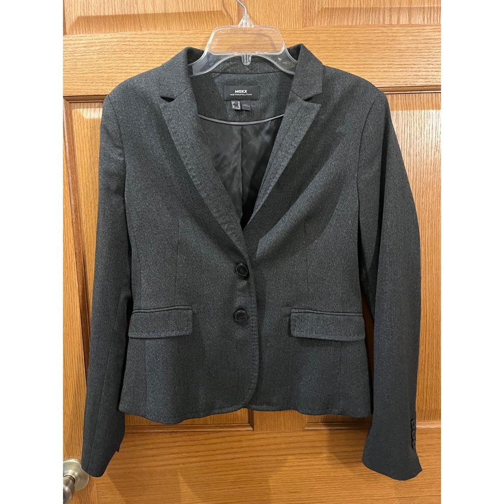 Mexx Metropolitan Women's Dark Gray Herringbone Blazer Size 8